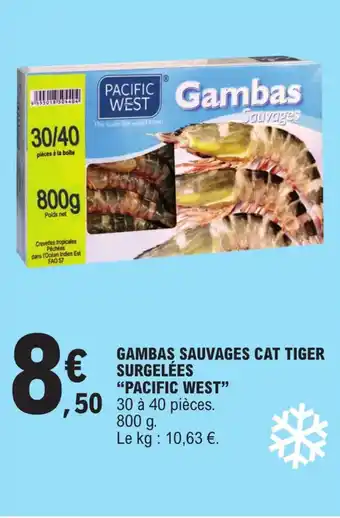 E.Leclerc GAMBAS SAUVAGES CAT TIGER SURGELÉES offre