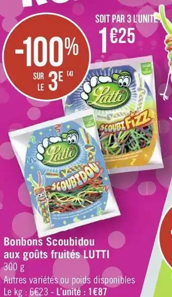Géant Casino Bonbons Scoubidou aux goûts fruités offre