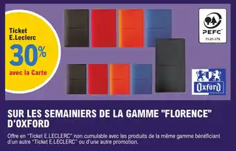 SUR LES SEMAINIERS DE LA GAMME "FLORENCE" D'OXFORD