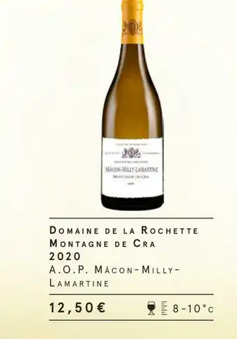 Monoprix DOMAINE DE LA ROCHETE MONTAGNE DE CRA 2020 A.O.P.MÂCON-MILLY-LAMARTINE offre