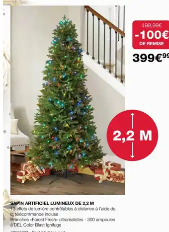Costco SAPIN ARTIFICIEL LUMINEUX DE 2,2 M offre
