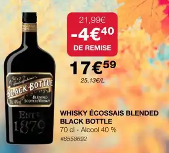 Costco WHISKY ÉCOSSAIS BLENDED BLACK BOTTLE offre
