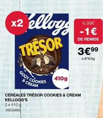 Costco CÉRÉALES TRÉSOR COOKIES & CREAM KELLOGG'S offre
