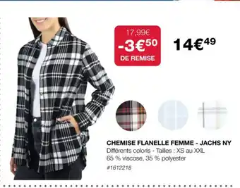 Costco CHEMISE FLANELLE FEMME - JACHS NY offre
