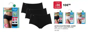 Costco LOT DE 3 CULOTTES FEMME - SLOGGI offre