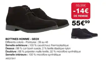 Costco BOTTINES HOMME - GEOX offre