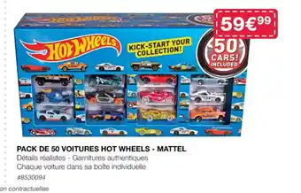 Costco PACK DE 50 VOITURES HOT WHEELS - MATTEL offre