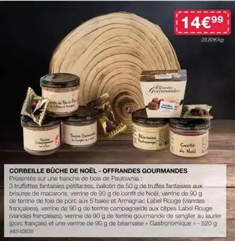 Costco CORBEILLE BÛCHE DE NOËL - OFFRANDES GOURMANDES offre