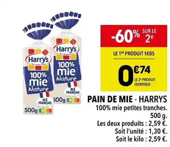 Supeco PAIN DE MIE - HARRYS offre