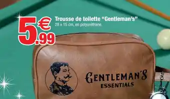 Bazarland Trousse de toilette "Gentleman's" 28 x 15 cm, en polyuréthane. offre