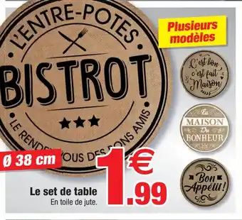 Bazarland Le set de table offre