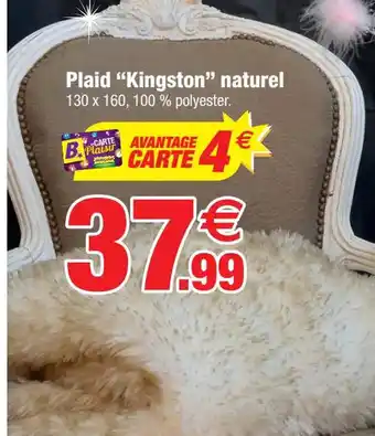Bazarland Plaid "Kingston" naturel 130 x 160, 100 % polyester. offre