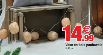 Bazarland Vase en bois paulownia offre