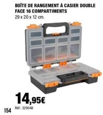 Autobacs BOÎTE DE RANGEMENT À CASIER DOUBLE FACE 16 COMPARTIMENTS 29 x 20 x 12 cm. offre