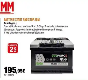 Autobacs BATTERIE START AND STOP AGM offre