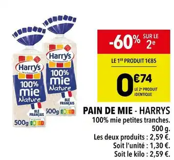Supeco Harrys pain de mie offre