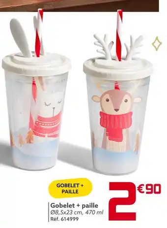 Gifi Gobelet + paille offre