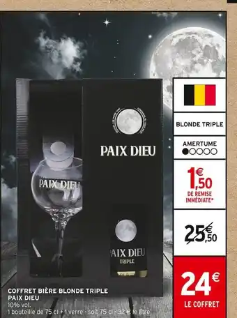 Intermarché COFFRET BIÈRE BLONDE TRIPLE PAIX DIEU offre