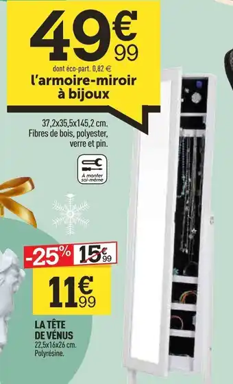 Centrakor l'armoire-miroir à bijoux offre