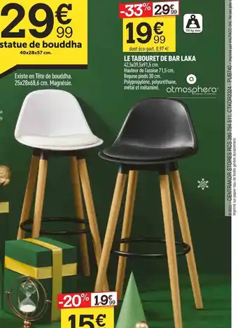 Centrakor LE TABOURET DE BAR LAKA offre