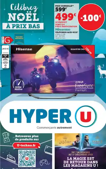 Hyper U Hisense TÉLÉVISEUR QLED 4K 55 offre