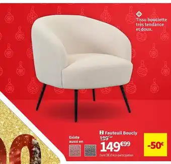 Conforama Fauteuil fixe lomoco boucl offre