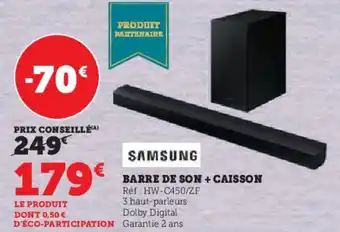 Hyper U BARRE DE SON + CAISSON offre