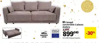 Conforama Canape convertible 3 places andora offre