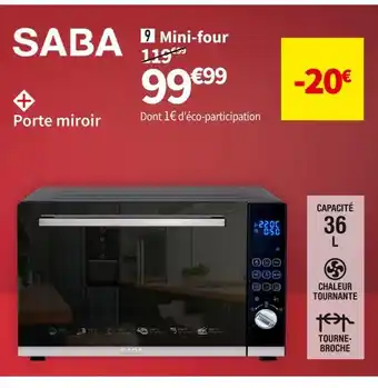 Conforama Saba mini-four mfe36mir offre