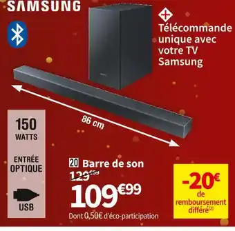Conforama Samsung barre de son hw-t420 offre