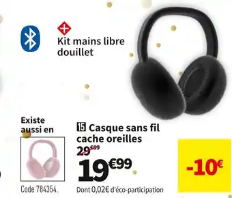 Conforama Casque sans fil cache oreilles r-music cache oreilles offre