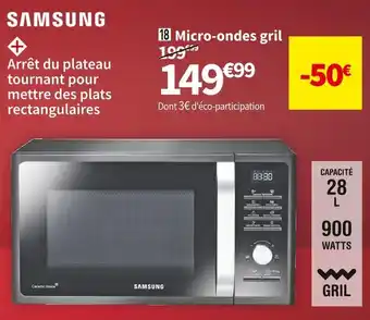 Conforama Samsung micro-ondes gril mg28f303tfk ef offre