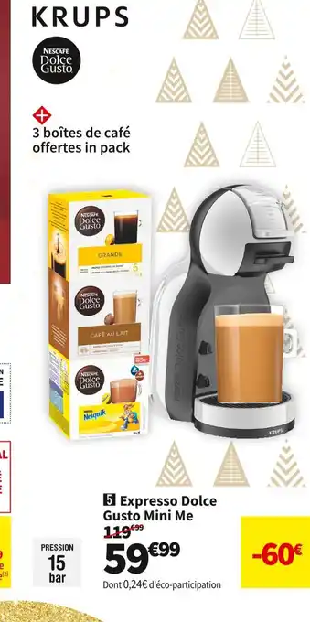 Conforama Krups expresso dolce gusto mini me yy4880fd offre