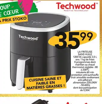Stokomani Techwood la friteuse sans huile offre