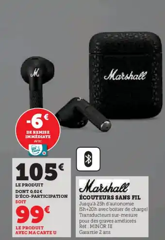Hyper U ÉCOUTEURS SANS FIL offre
