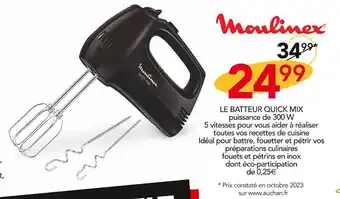 Stokomani Moulinex le batteur quick mix offre