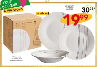 Stokomani Le service 18 pièces offre