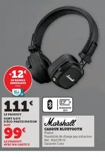 Hyper U CASQUE BLUETOOTH offre