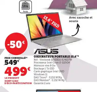 Hyper U ORDINATEUR PORTABLE 15,6 offre
