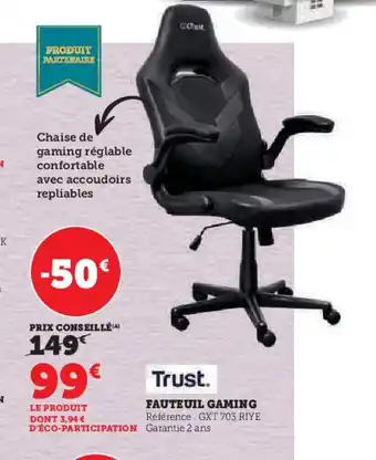 Hyper U FAUTEUIL GAMING offre