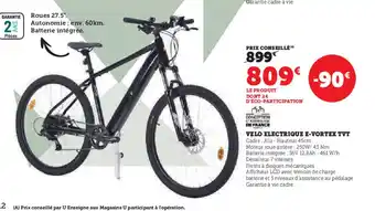 Hyper U VELO ELECTRIQUE E-VORTEX TVT offre