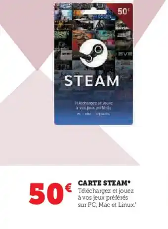 Hyper U CARTE STEAM offre