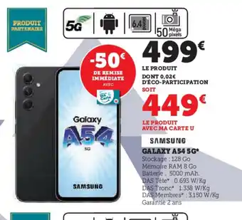 Hyper U GALAXY A54 5G offre