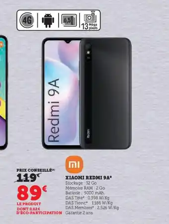 Hyper U XIAOMI REDMI 9A offre