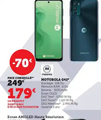 Hyper U MOTOROLA G42 offre