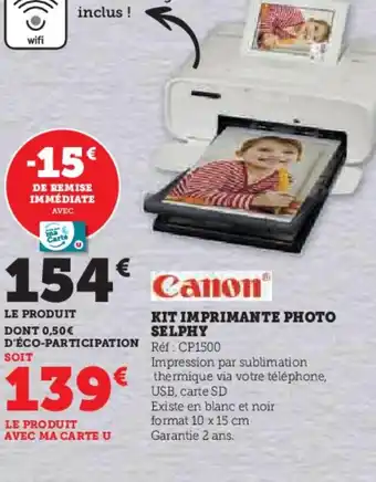Hyper U KIT IMPRIMANTE PHOTO offre