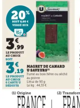 Hyper U MAGRET DE CANARD offre