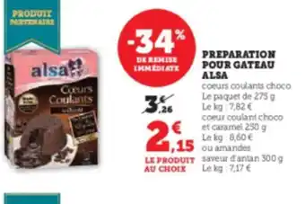 Hyper U PREPARATION POUR GATEAU ALSA offre