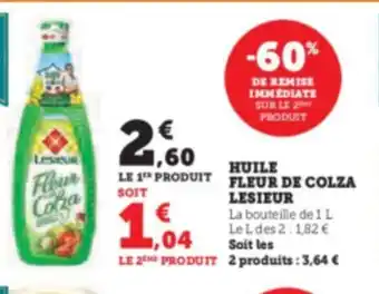 Hyper U HUILE FLEUR DE COLZA LESIEUR offre