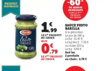 Hyper U SAUCE PESTO BARILLA offre